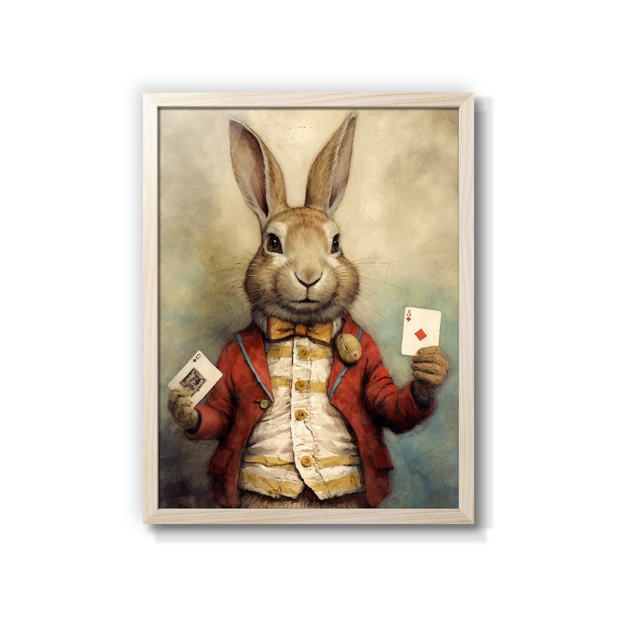 The Royal Ruse Royal Rabbits' Ruse - 高貴なウサギとトランプの現代アート ポスター| Poster Drops